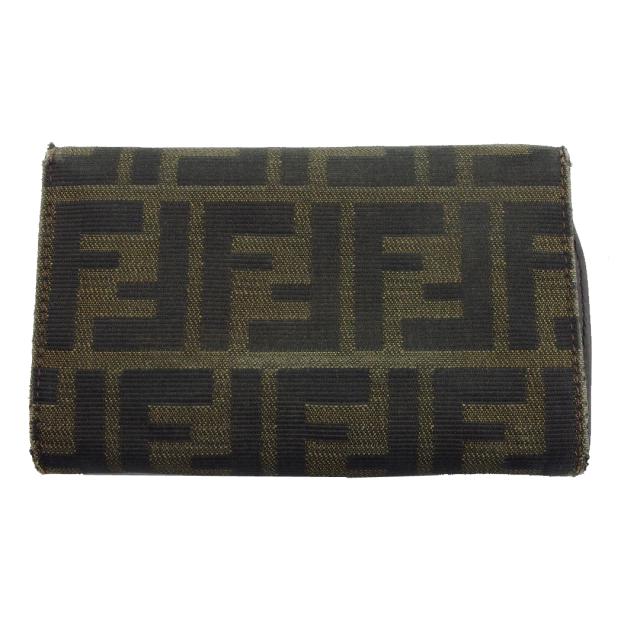 【BIGお買い物ラリー★30%OFFセール中】フェンディ FENDI 長財布ズッカ ブラウン×ベージュ×ダークブラウン レディース 中古