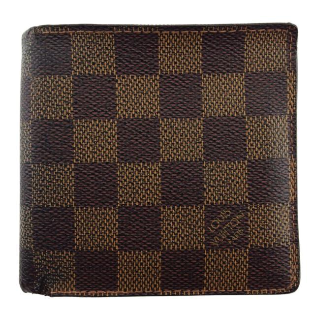 ルイ・ヴィトン LOUIS VUITTON 二つ折り財布 ダミエ ポルト ビエ カルト クレディ モネ エベヌ レディース 中古