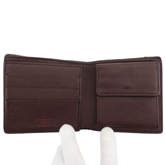 ルイ・ヴィトン LOUIS VUITTON 二つ折り財布 ダミエ ポルト ビエ カルト クレディ モネ エベヌ レディース 中古