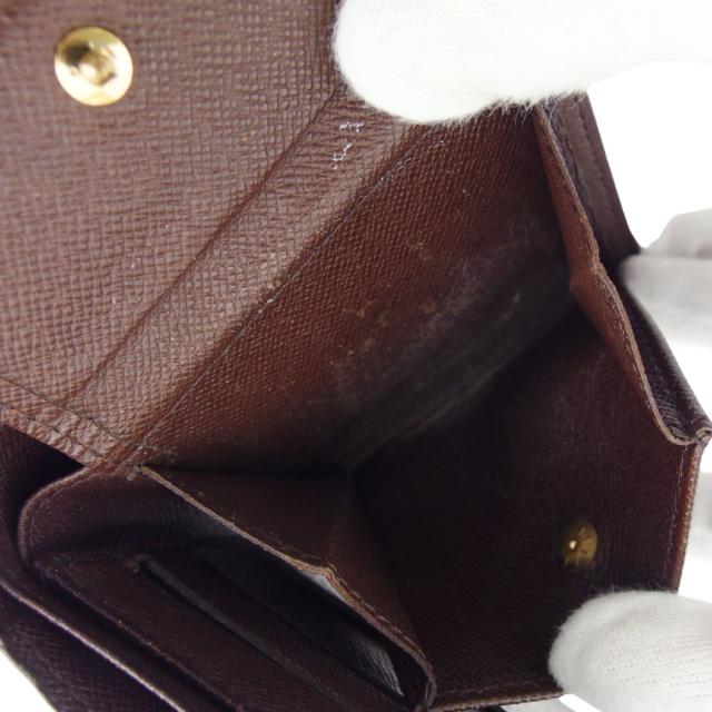 ルイ・ヴィトン LOUIS VUITTON 二つ折り財布 ダミエ ポルト ビエ カルト クレディ モネ エベヌ レディース 中古