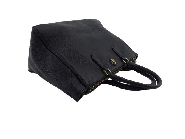 【30％OFF★週末タイムSALE】トリーバーチ Tory Burch トートバッグロビンソン Tモチーフプレート ネイビー ブラック レディース 中古_4