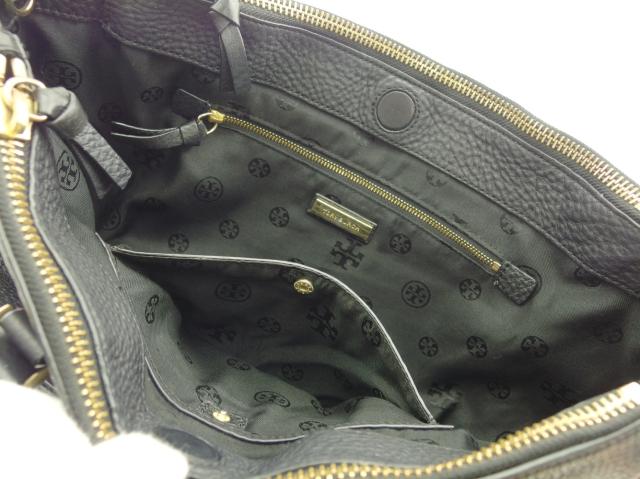 【30％OFF★週末タイムSALE】トリーバーチ Tory Burch トートバッグロビンソン Tモチーフプレート ネイビー ブラック レディース 中古_8