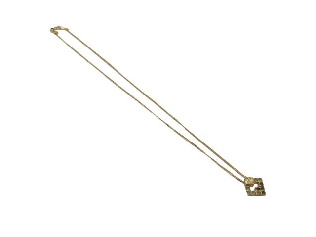 【30％OFF★週末タイムセール】ジバンシィ GIVENCHY ネックレスGマーク ラインストーン付き ゴールド レディース 中古_1