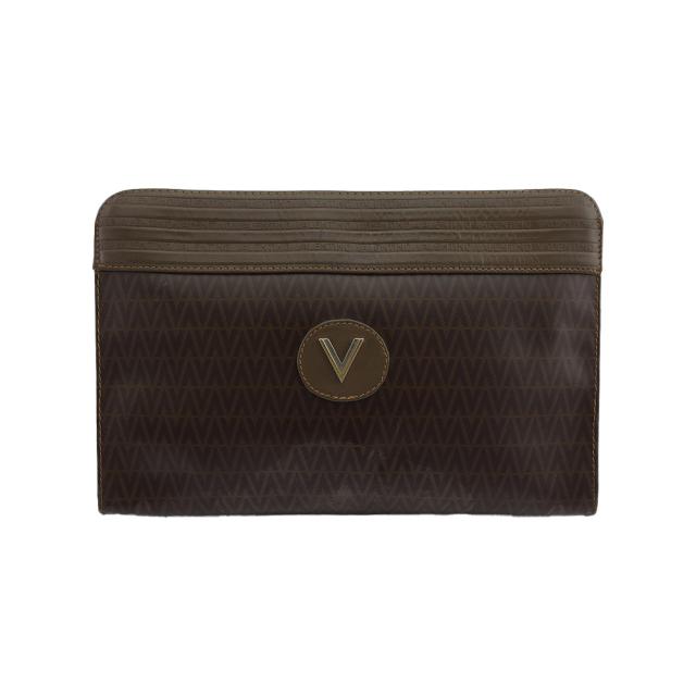 【BIGお買い物ラリー★30%OFFセール中】マリオ・ヴァレンティノ MARIO VALENTINO クラッチバッグVマーク ブラウン レディース 中古