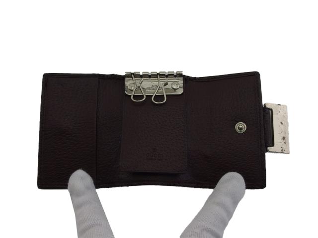 【30％OFF★週末タイムセール】グッチ GUCCI キーケースGGキャンバス シェリーライン ベージュ ブラウン グリーン系 レディース 中古_4