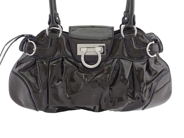 サルヴァトーレフェラガモ Salvatore Ferragamo ショルダーバッグガンチーニ カーキ ブラウン レディース 中古_1