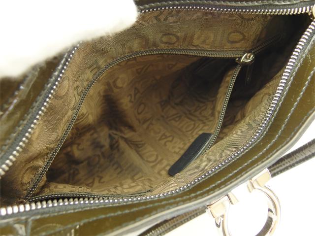 サルヴァトーレフェラガモ Salvatore Ferragamo ショルダーバッグガンチーニ カーキ ブラウン レディース 中古_7