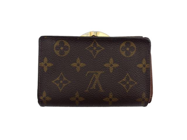 新型★ルイヴィトン ヴィエノワ モノグラム 二つ折り財布 がま口財布 ルイ ヴィトン モノグラム ヴィエノワ 二つ折り がま口 ブラウン 茶