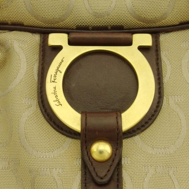 【月末タイムセール】サルヴァトーレフェラガモ Salvatore Ferragamo ハンドバッグガンチーニ ベージュ×ブラウン レディース 中古_8