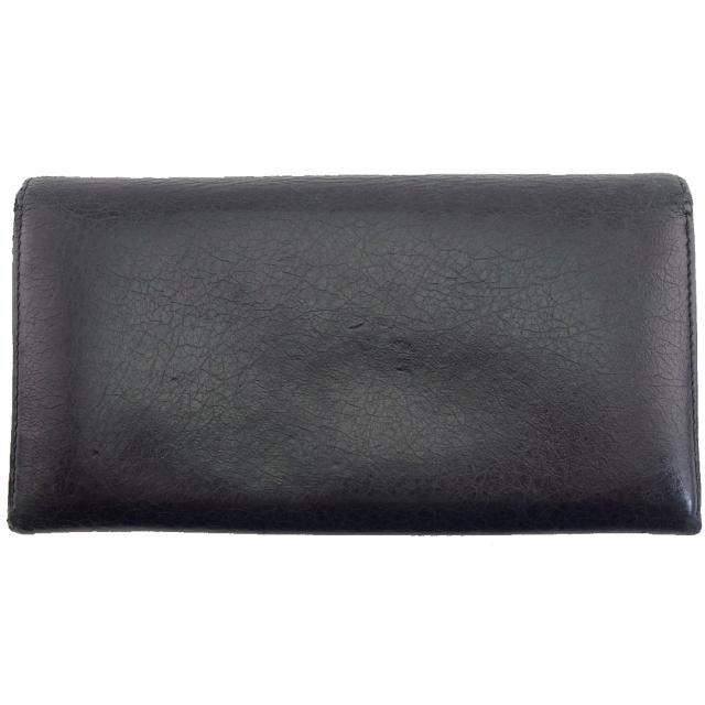【BIGお買い物ラリー★30%OFFセール中】バレンシアガ BALENCIAGA 長財布 ジャイアントマネー ブラック×ゴールド レディース 中古