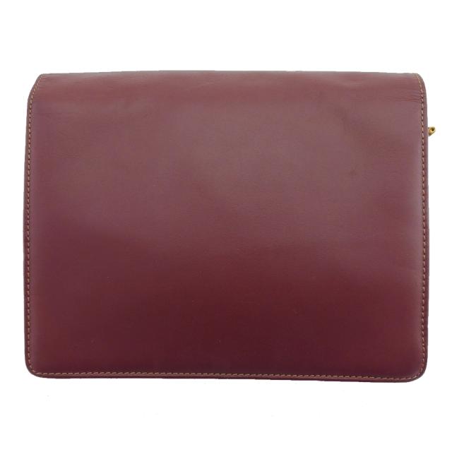【BIGお買い物ラリー★30%OFFセール中】カルティエ CARTIER ショルダーバッグ マストライン ボルドー×ゴールド レディース 中古