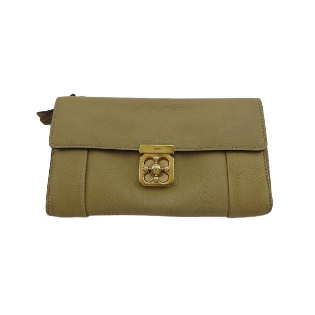 【BIGお買い物ラリー★30%OFFセール中】クロエ Chloe 長財布エルシー ターンロック ベージュ レディース 中古