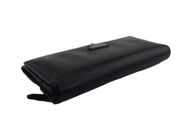 【週末タイムセール】プラダ PRADA 長財布トライアングルロゴ ブラック レディース 中古_4