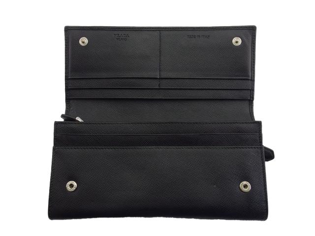 【週末タイムセール】プラダ PRADA 長財布トライアングルロゴ ブラック レディース 中古_5