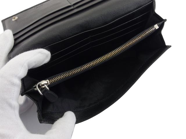 【週末タイムセール】プラダ PRADA 長財布トライアングルロゴ ブラック レディース 中古_6