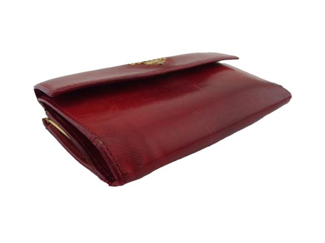 【週末タイムセール】プラダ PRADA 二つ折り財布ロゴ レッド レディース 中古_2