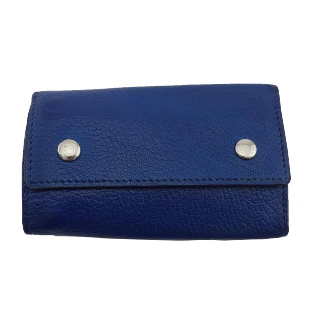 エルメス HERMES キーケース セリエ エチュイクレ4 ブルー レディース 中古