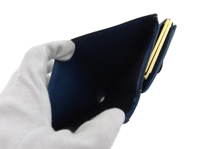 ルイ・ヴィトン LOUIS VUITTON 二つ折り財布エピ ポルトモネ ビエ ヴィエノワ サフィール レディース 中古_4