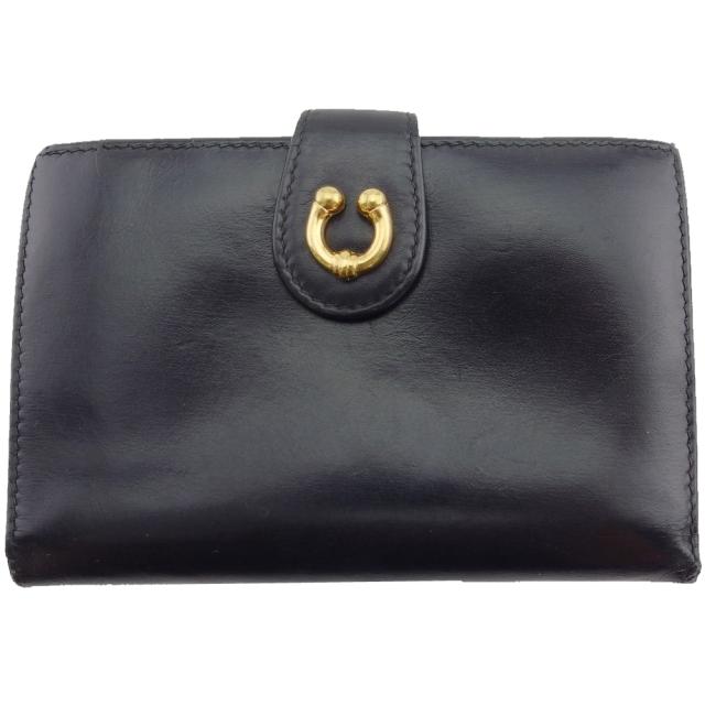 美品 GUCCI グッチ ホースシュー 折りたたみ財布 ブラック