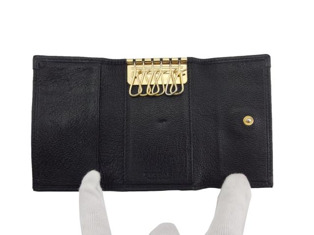 【月末タイムセール】ブルガリ BVLGARI キーケースドッピオトンド ブラック レディース 中古_4