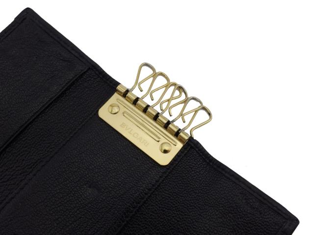 【月末タイムセール】ブルガリ BVLGARI キーケースドッピオトンド ブラック レディース 中古_5