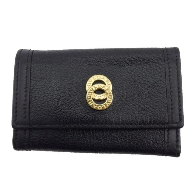 【月末タイムセール】ブルガリ BVLGARI キーケースドッピオトンド ブラック レディース 中古_10