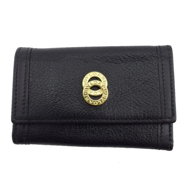 【BIGお買い物ラリー★30%OFFセール中】ブルガリ BVLGARI キーケースドッピオトンド ブラック レディース 中古