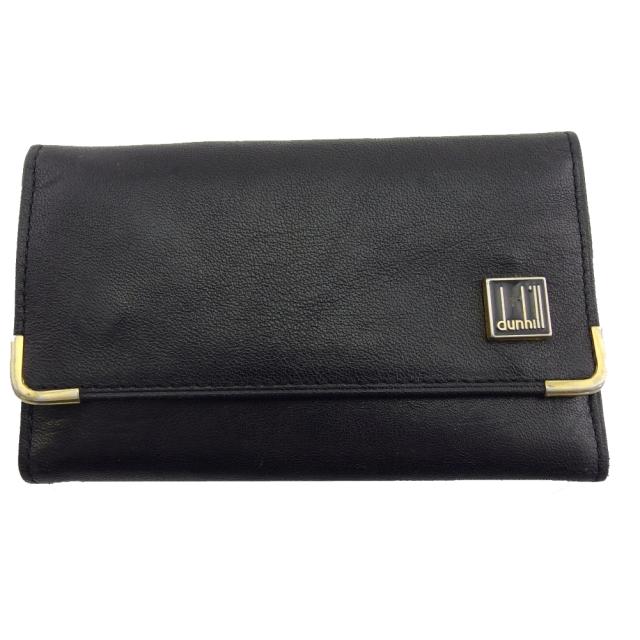 【BIGお買い物ラリー★30%OFFセール中】ダンヒル Dunhill キーケース ブラック×ゴールド レディース 中古