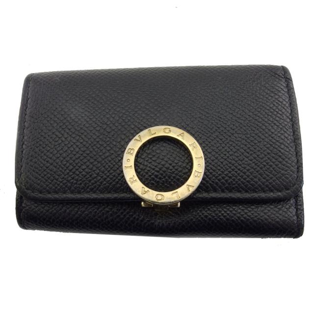 【X'masセール★30%OFF】ブルガリ BVLGARI キーケースブルガリブルガリ ブラック×ゴールド レディース 中古