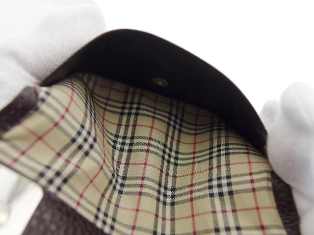 【30％OFF★週末タイムセール】バーバリー BURBERRY キーケース ダークブラウン×ノバチェック×シルバー レディース 中古_7