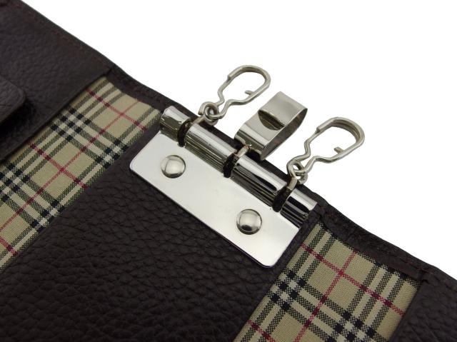 【30％OFF★週末タイムセール】バーバリー BURBERRY キーケース ダークブラウン×ノバチェック×シルバー レディース 中古_9