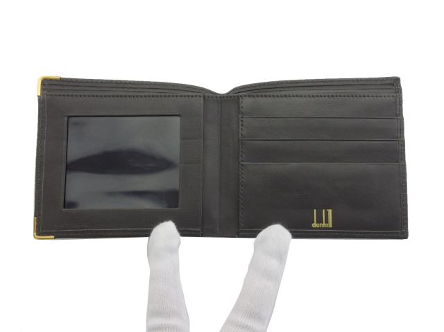 ダンヒル Dunhill 札入れ グレー×ゴールド レディース 中古_4