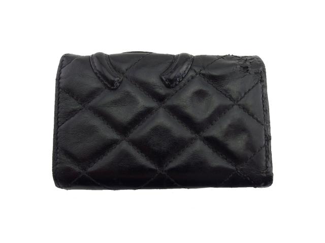シャネル CHANEL キーケース カンボンライン ブラック×ピンク×シルバー レディース 中古_1