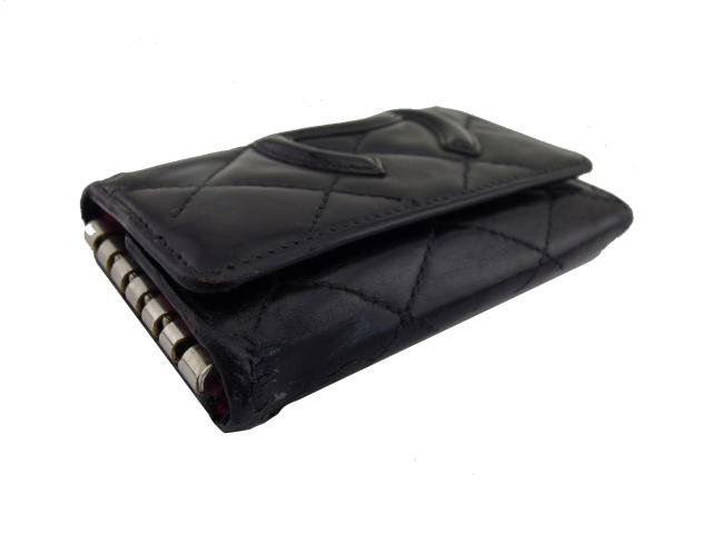 シャネル CHANEL キーケース カンボンライン ブラック×ピンク×シルバー レディース 中古_2