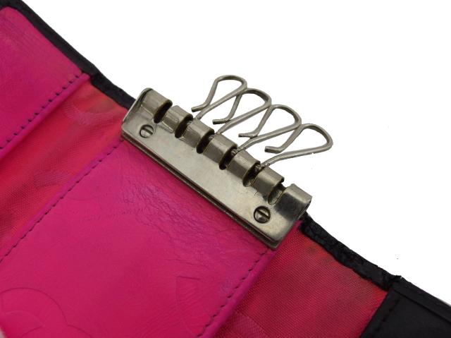 シャネル CHANEL キーケース カンボンライン ブラック×ピンク×シルバー レディース 中古_5