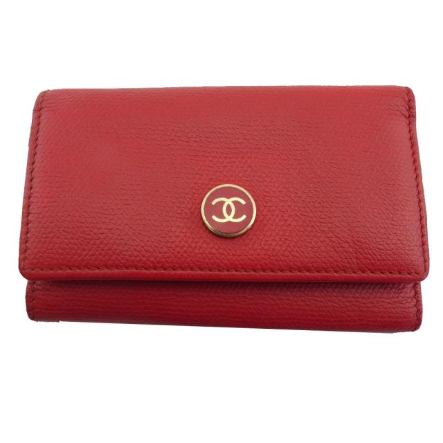 シャネル CHANEL キーケース レッド×ゴールド レディース 中古