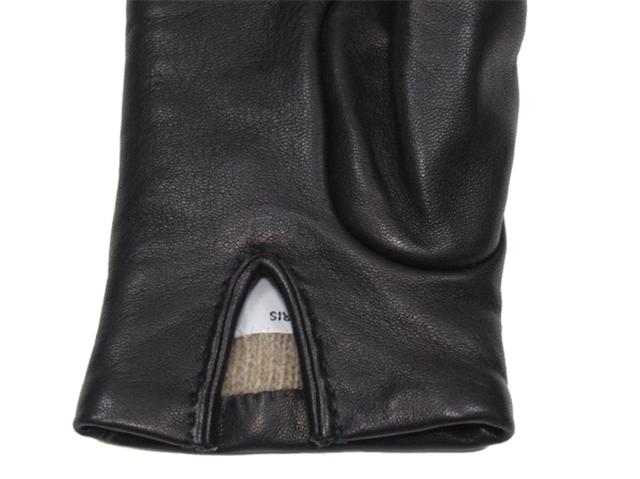 【週末タイムセール】エルメス HERMES 手袋カラーステッチ ♯6.5 ブラック系 レディース 中古_4