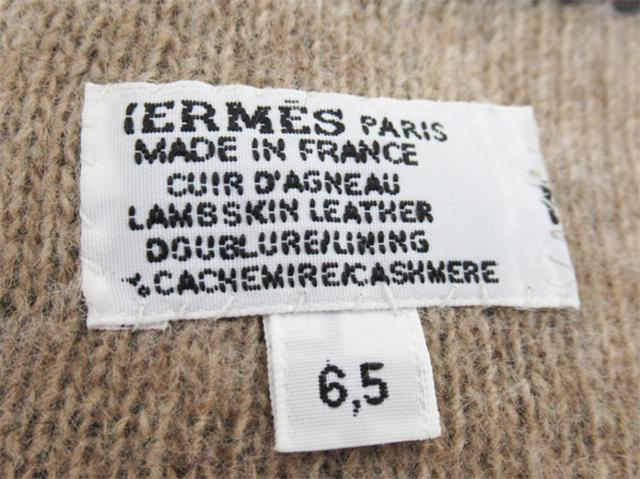 【週末タイムセール】エルメス HERMES 手袋カラーステッチ ♯6.5 ブラック系 レディース 中古_5