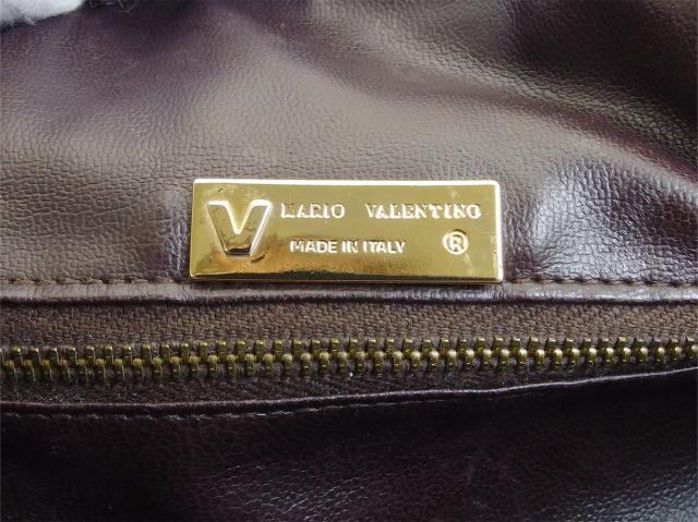 【月末タイムセール】マリオ・ヴァレンティノ MARIO VALENTINO ハンドバッグVマーク ブラウン レディース 中古_8