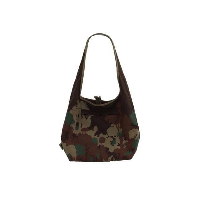 【BIGお買い物ラリー★30%OFFセール中】ハンティングワールド HUNTING WORLD トートバッグリバーシブル ボルネオチャリティ ベージュ ブラウン グリーン系 レディース 中古