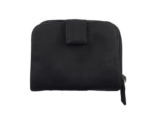 【週末タイムセール】プラダ PRADA 二つ折り財布トライアングルロゴ ブラック レディース 中古_1
