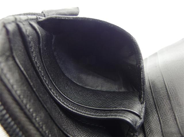【週末タイムセール】プラダ PRADA 二つ折り財布トライアングルロゴ ブラック レディース 中古_7