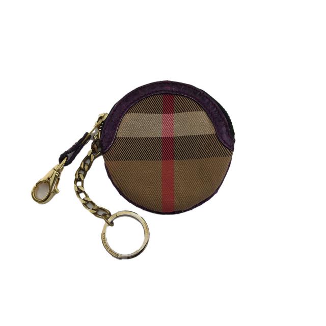 【BIGお買い物ラリー★30%OFFセール中】バーバリー BURBERRY ケースチェック ブラウン パープル系 レディース 中古