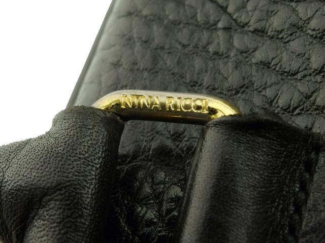 【GWタイムセール】ニナリッチ NINA RICCI ハンドバッグNRマーク ブラック レディース 中古_9