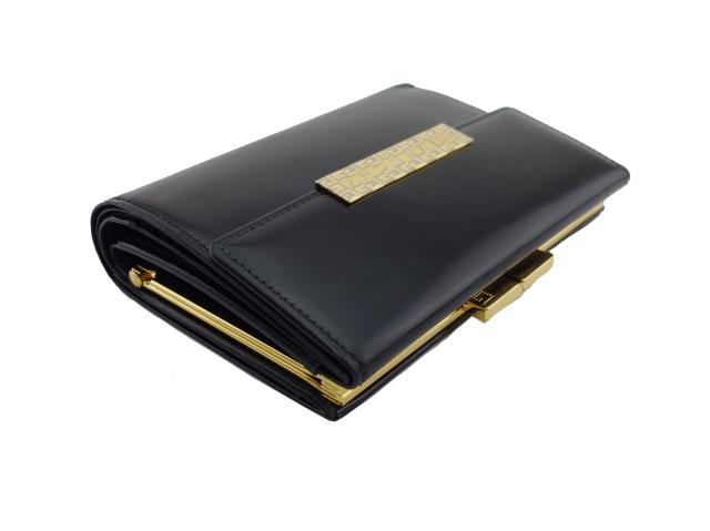 ジバンシィ GIVENCHY 二つ折り財布ロゴプレート ブラック グリーン