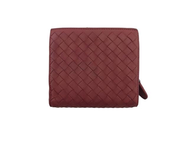 【30％OFF★週末タイムセール】ボッテガヴェネタ BOTTEGAVENETA 二つ折り財布イントレチャート ローズ×ベージュ レディース 中古_1