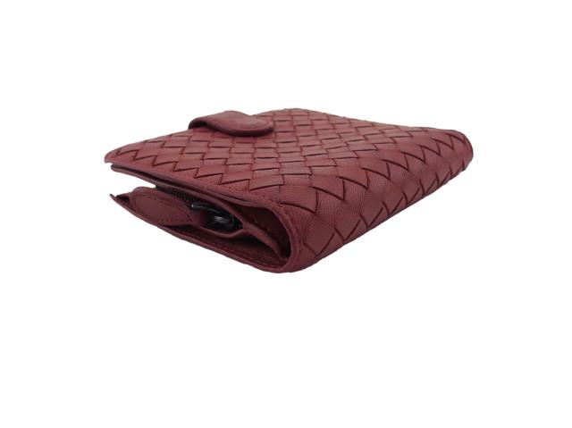 【30％OFF★週末タイムセール】ボッテガヴェネタ BOTTEGAVENETA 二つ折り財布イントレチャート ローズ×ベージュ レディース 中古_2