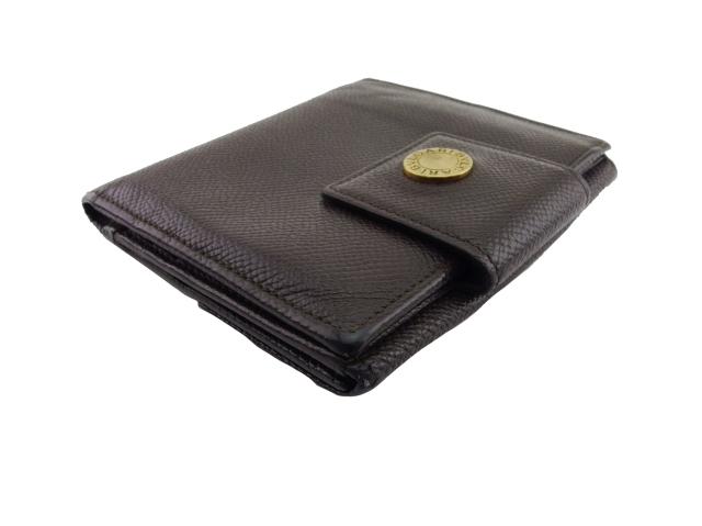 ブルガリ BVLGARI 二つ折り財布 ダークブラウン×ゴールド レディース 中古_2