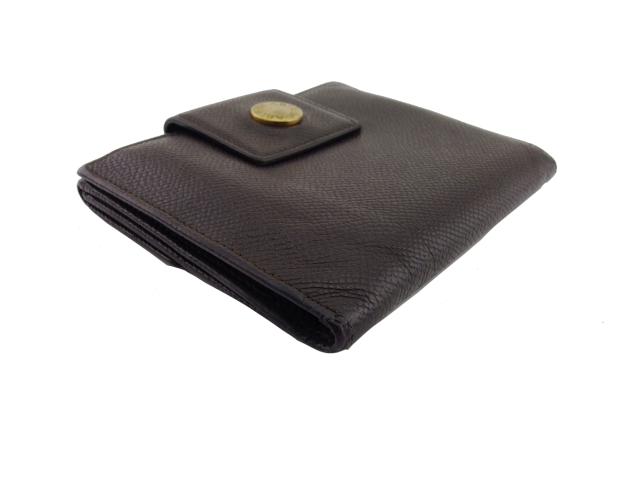 ブルガリ BVLGARI 二つ折り財布 ダークブラウン×ゴールド レディース 中古_3
