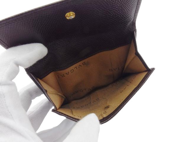 ブルガリ BVLGARI 二つ折り財布 ダークブラウン×ゴールド レディース 中古_7